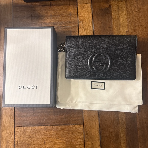 Gucci Black Leather Logo Clutch - Picture 1 of 1